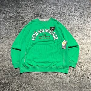 Vintage‎ Y2K Ecko UNLTD Longsleeve Crewneck Sweater Spellout Logo Green XL NEW